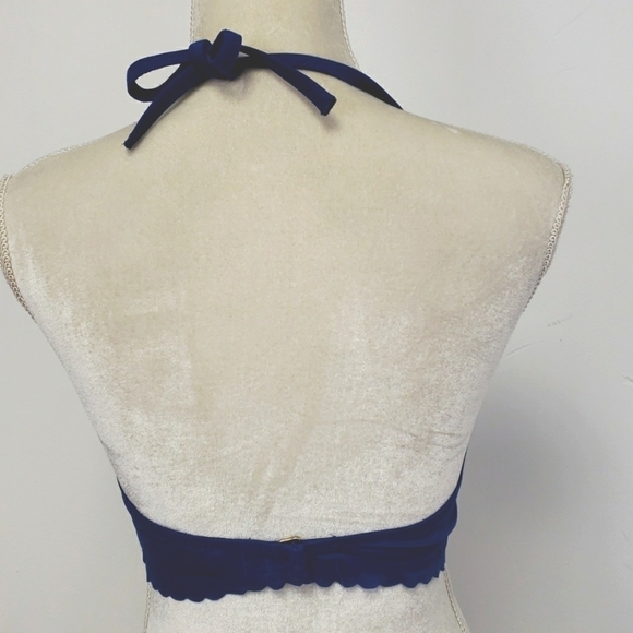 VICTORIA'S Secret Royal Blue Scalloped Edge Bikini Underwire Top Only 36D EUC - Picture 3 of 8